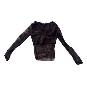 Dolls Kill Sheer Black Mesh Top
